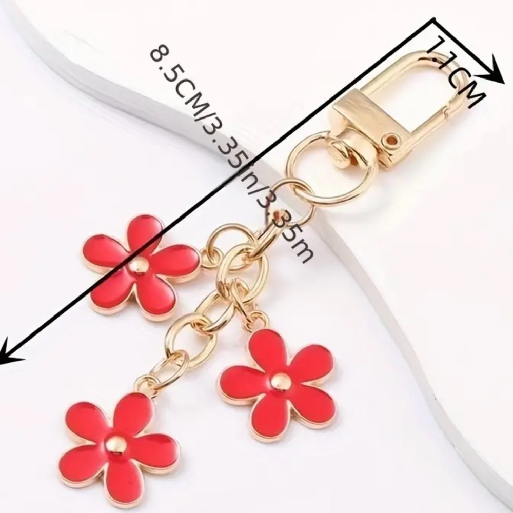 Pink Floral Keychain Accessory - Picture 2 of 5